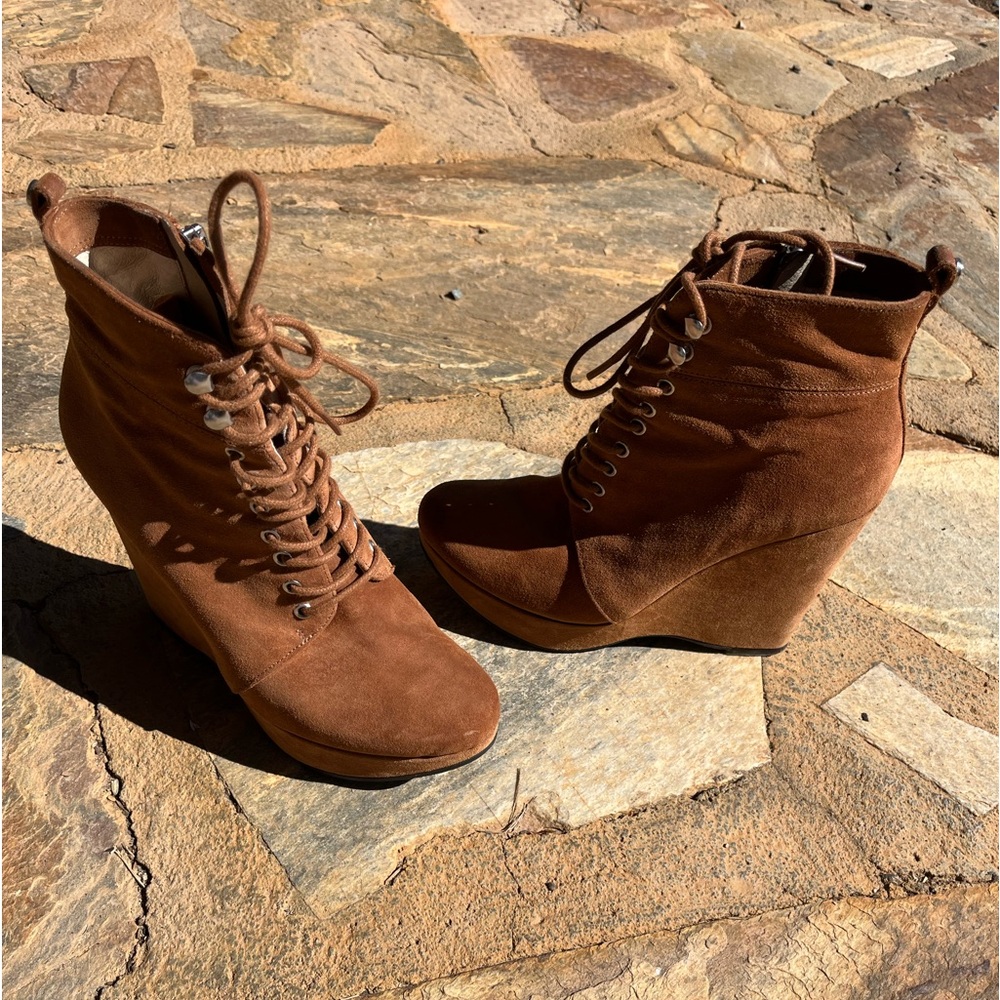 Michael Kors suede wedge boot size 6